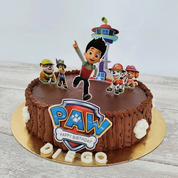 Tarta de chocolate inspirada en la Patrulla Canina