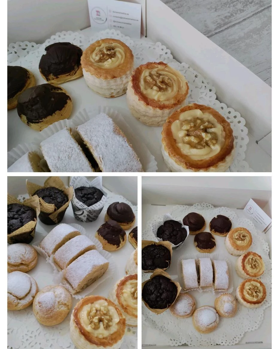 Composición de cajas con dulces variados